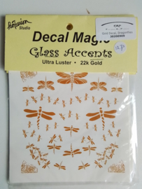 Dragonflies gold decal