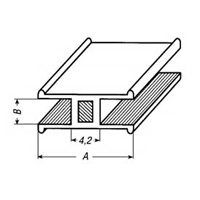 Lood H-profiel 8mm met staalkern.