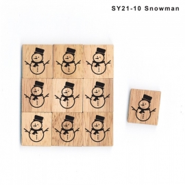 11.02 Houten scrabble blokje: sneeuwpop 2