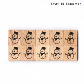 11.02 Houten scrabble blokje: sneeuwpop 2
