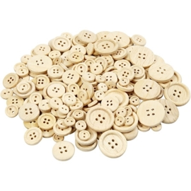 08.04 Ronde houten knopen 23 mm.