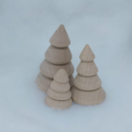 Houten kerstomen  4 stuks