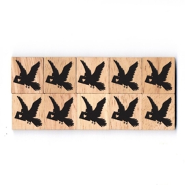 11.02 Houten scrabble blokje: Duif