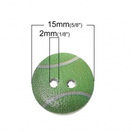 Knoopjes met opdruk van verschillende ballen