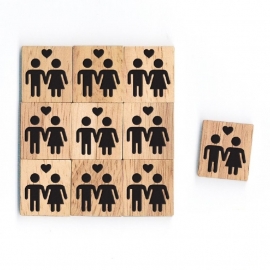 11.02 Houten scrabble blokje: Stelletje