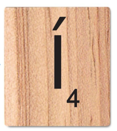 11.02 Houten scrabble blokje: Í