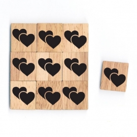 11.02 Houten scrabble blokje: 2 Hartjes