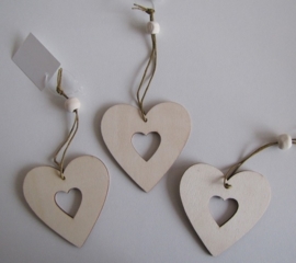 Houten hangers: hart