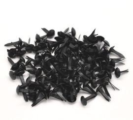 25 mini brads 9x5 mm zwart 