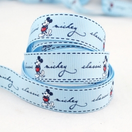 10.02 Blauw lint met Mickey Mouse
