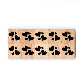 11.02 Houten scrabble blokje: Hartjes