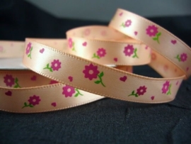 10.06 Zalm lint met roze bloemen