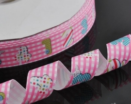 10.00 Roze lint met cijfers: 1, 2, 3 en 4