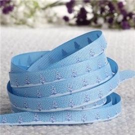 10.30 Blauw lint met kerstboompjes