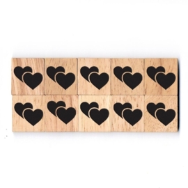 11.02 Houten scrabble blokje: 2 Hartjes
