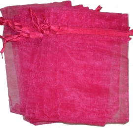 Organza zakjes fuchsia 10x15 cm 10 stuks