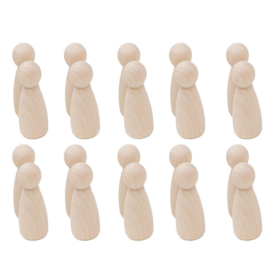 04. Houten poppetjes / Peg dolls 40 mm.