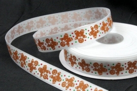 10.13 Wit lint met gingerbread mannetjes