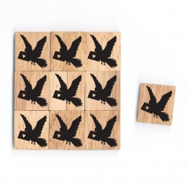 11.02 Houten scrabble blokje: Duif