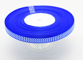 10.05 Blauw lint met wit gekartelde opdruk