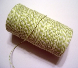 17.02 Baker`s twine licht groen / wit Honeydew