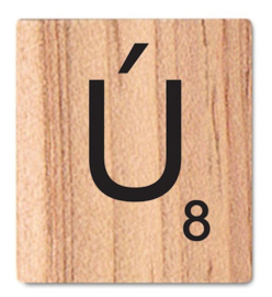 11.02 Houten scrabble blokje: Ú