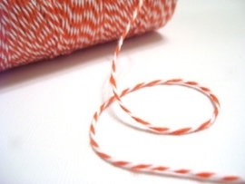 17.02 Baker`s twine donker oranje / wit Mandarin