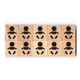 11.02 Houten scrabble blokje: Baby (2)