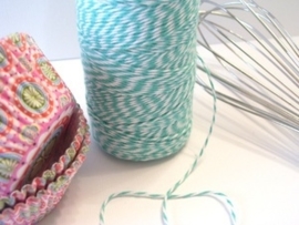 17.02 Baker`s twine mint groen / wit Caribbean
