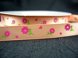 10.06 Zalm lint met roze bloemen