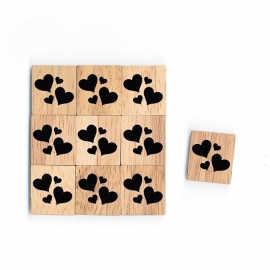 11.02 Houten scrabble blokje: Hartjes