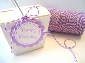 17.02 Baker`s twine donker paars / wit Lilac