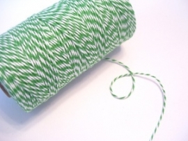 17.02 Baker`s twine donker groen / wit Peapod