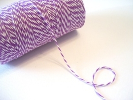 17.02 Baker`s twine donker paars / wit Lilac