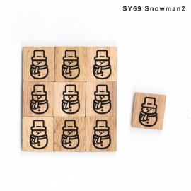 11.02 Houten scrabble blokje: sneeuwpop