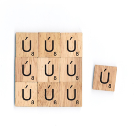 11.02 Houten scrabble blokje: Ú