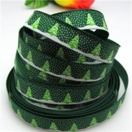 10.30 Donker groen lint met Kerstboompjes