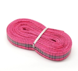 10.07 Roze met zwart geruit lint