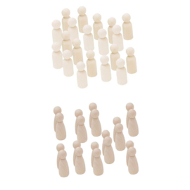 04. Houten poppetjes / Peg dolls 40 mm.