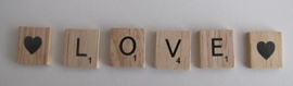 11.02 Houten scrabble blokje: Hartje