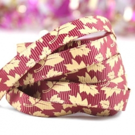 10.13 Rood lint met bruine blaadjes