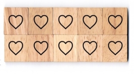 11.02 Houten scrabble blokje: Hartje open