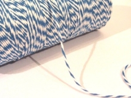 17.02 Baker`s twine donker blauw / wit Denim