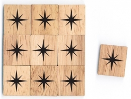 11.02 Houten scrabble blokje: Ster