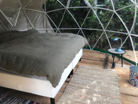 dome igloo tent, sleeping at a city camp site centre Schiedam