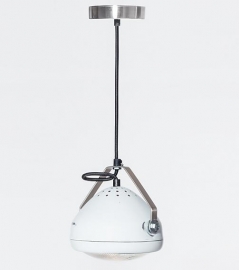 hanglamp no 5 vintage koplamp wit  met zwart snoer
