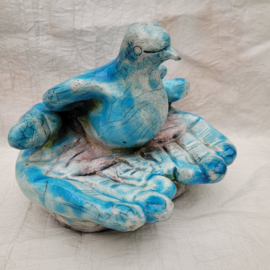 Mini urn raku duif B