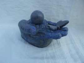 Raku bol en vlinder in hand 4