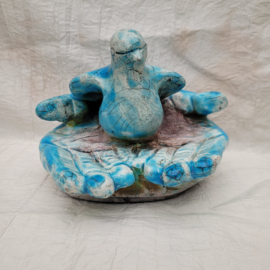 Mini urn raku duif B