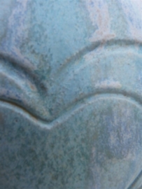 Duo urn pastel blauw/ groen met 2 harten. DU 3